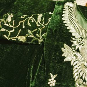 Elegant Pink Velvet Kurta Set