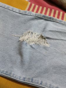 Wide Leg Light Blue Faded Jeans