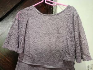 FIG Lilac/Lavender Lace A-Line Dress
