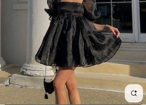 Black Organza Short Frock 28,30,32,34