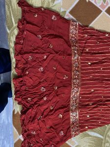 Red Embroidered Kurta