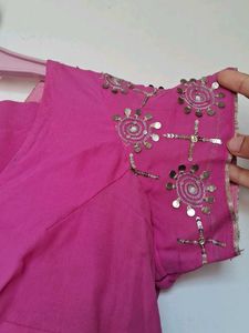 Pink Embellished Saree &amp; Blouse