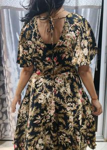 floral black dress is