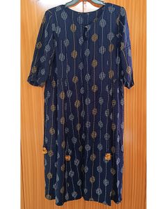 Stunning A-line Navy Blue Kurti