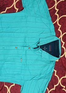 Classic Striped Casual Shirt – Teal Blue