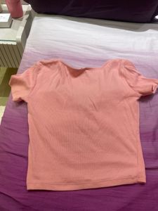 Peach Square Neck Top