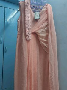 Indya Maxi Dress With Attached Dupatta