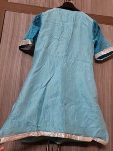 Light Skyblue Embroidered Kurti