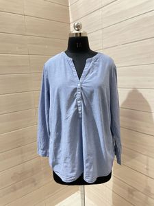 Tom Tailor Light Blue Cotton Shirt Top