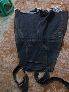 Denim Overalls Skirt