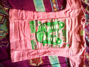 Unused Light Pink Cotton Tshirt For Baby Girl