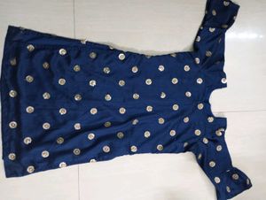 Dark Blue Buta Work Kurti