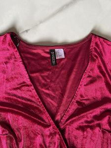 Red Velvet Long Sleeve Dress