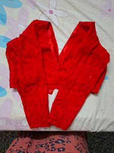 Red Embroidered Blouse