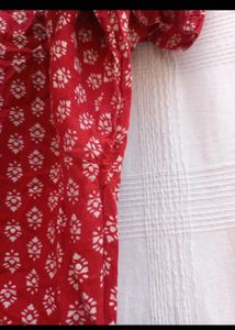 Red Printed Kurta