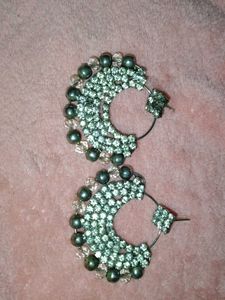White Stone Earrings