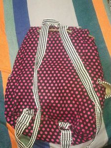 Polka Dot Backpack with Bunny Dolls