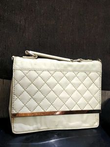 Quilted White HandBag