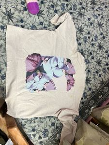 H&amp;M Floral Pullover Hoodie Size L