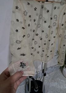 Beaded Mesh Top