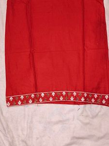 Red Embroidered Kurti