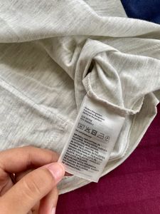 H&amp;M White &amp; Navy Baseball Tee