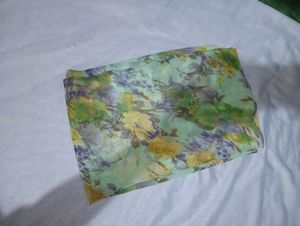 Floral Green Saree