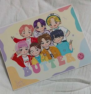 BTS “Butter” Chibi Art Postcard