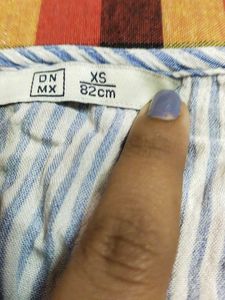 Striped Tie-Neck Top