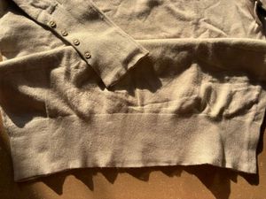 Beige Knit Cardigan Sweater