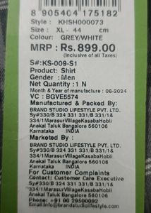 KETCH Slim fit Stylish Grey Checked Casual Shirt