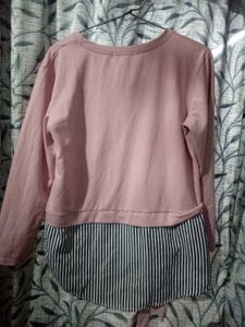 Cute Pink Sweatshirt with Stripes