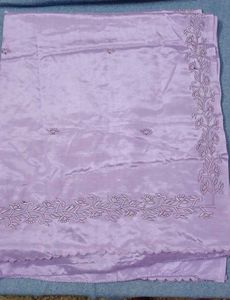 Elegant Lavender ambroidery work saree