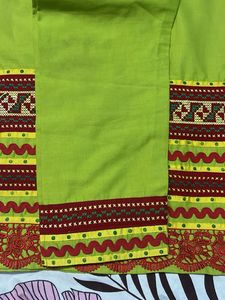 Lime Green Embroidered Kurta Pant Set