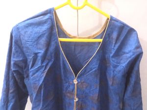 Blue Printed Staight Kurta
