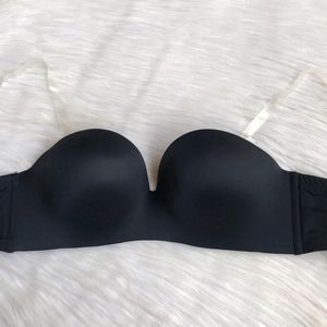 Black Balconette Push Up Bra Detachable Straps