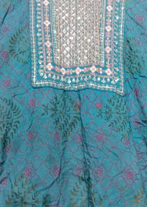 Teal Embroidered Kurti