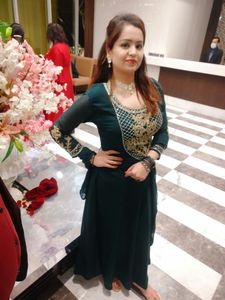 Emerald Green Embellished Anarkali Dress