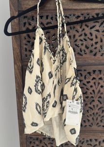 Zara New Limited Edition Cotton Bohemian Top