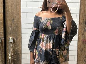 Off Shoulder Bell Sleeves Floral Top