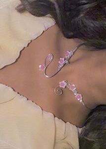 wire wrapped flower choker