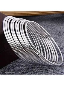 Silver Tone Bangle Set