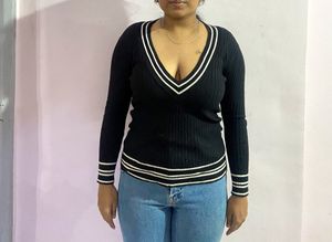 Black V Neck Top