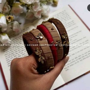 Beige Kundan Work Bangles ❤️🤎