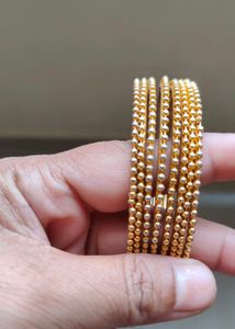 Gold Beaded Bangles