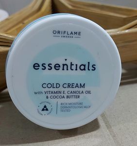 ORIFLAME SWEDEN # ESSENTIALS COLD CREAM VITAMIN E.CANOLA OIL & COCOA BUTTER DERMATOLOGICALLY TESTED