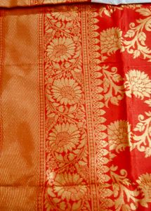 Red Floral Banarasi Silk Saree