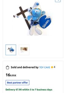 Plush String Puppet: Scottish Smurf 23 Cm