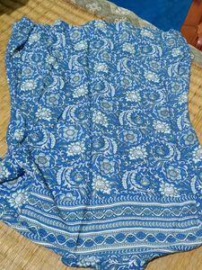 Blue Floral Print Top