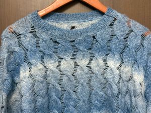 Blue Knit Cropped Sweater Great condition !!
